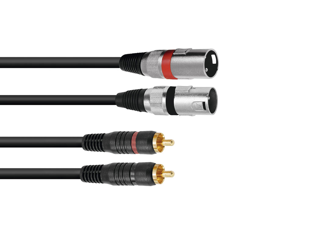 OMNITRONIC Adapterikaapeli 2xXLR(M)/2xRCA 3m bk
