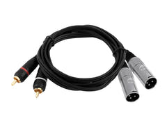 OMNITRONIC Adapterikaapeli 2xXLR(M)/2xRCA 3m bk