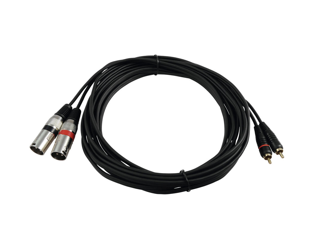 OMNITRONIC Adapterikaapeli 2xXLR(M)/2xRCA 6m bk