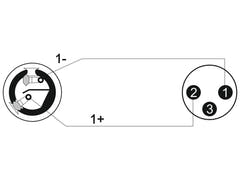 OMNITRONIC Adapterikaapeli Speaker(F)/XLR(M) 1m bk