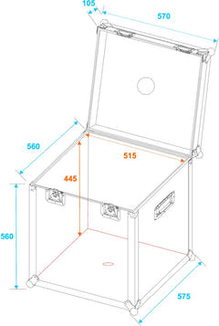 Roadinger Flightcase Paiipallolle (50cm)