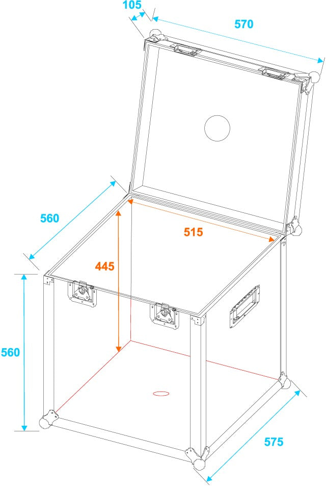 Roadinger Flightcase Paiipallolle (50cm)