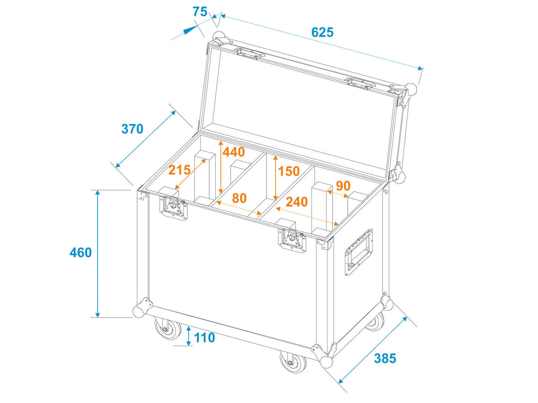 ROADINGER-kuljetuslaukku 2x TMH-X12, pyörillä