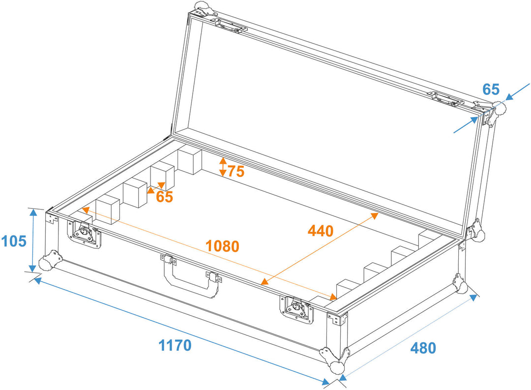 ROADINGER-lentolaukku EC-B252 4x LED BAR-252 RGB