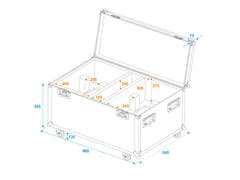 ROADINGER Flightcase 2x THA-250F pyörillä