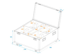ROADINGER Flightcase 4x THA-250F pyörillä
