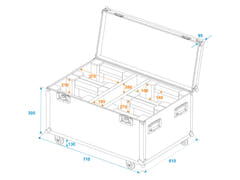ROADINGER Flightcase 4x LED TMH-X1 Liikkuvat päät Beam with wheels