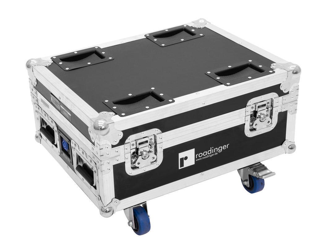 ROADINGER Flightcase 4x AKKU IP UP-4 QuickDMX lataustoiminnolla