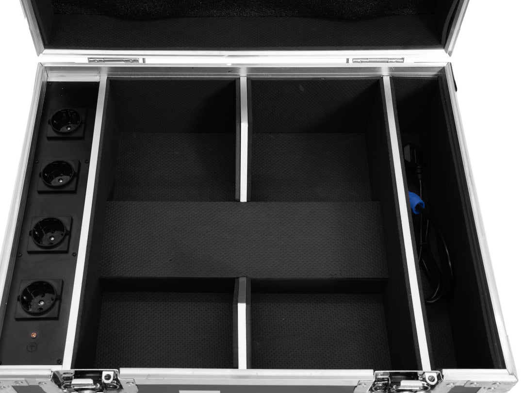 ROADINGER Flightcase 4x AKKU IP UP-4 QuickDMX lataustoiminnolla