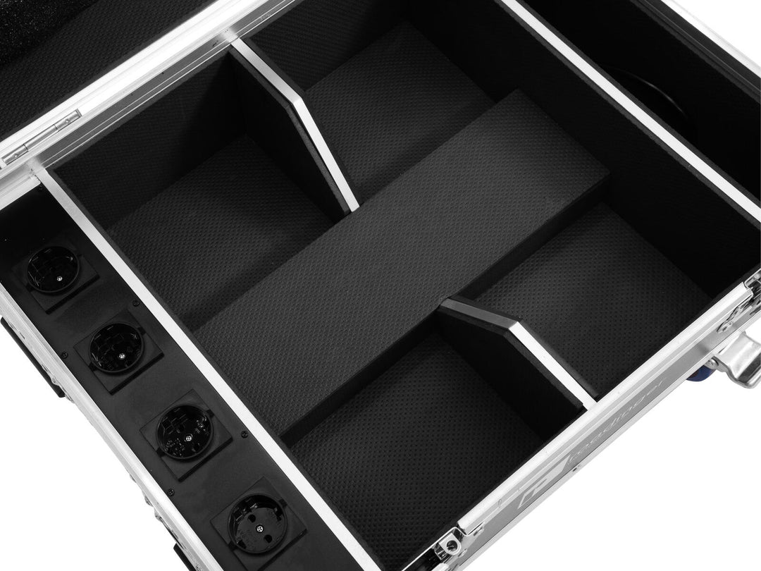 ROADINGER Flightcase 4x AKKU IP UP-4 QuickDMX lataustoiminnolla
