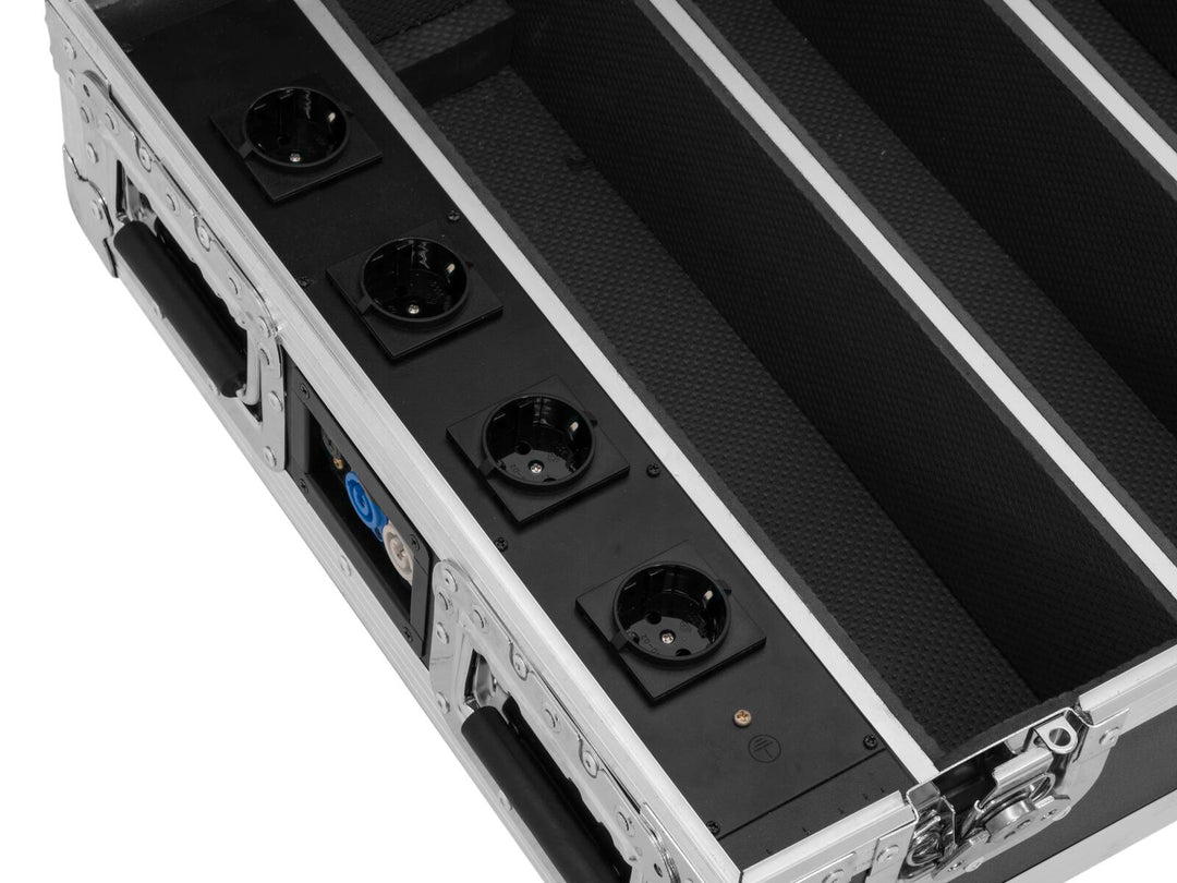 ROADINGER Flightcase 4x AKKU BAR-6 Glow QCL Flex QuickDMX lataustoiminnolla