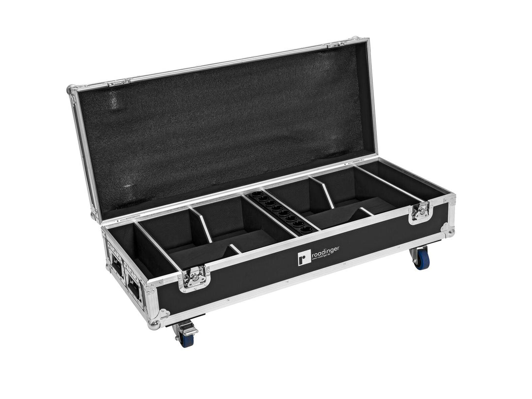 ROADINGER Flightcase 8x AKKU IP UP-4 QuickDMX lataustoiminnolla
