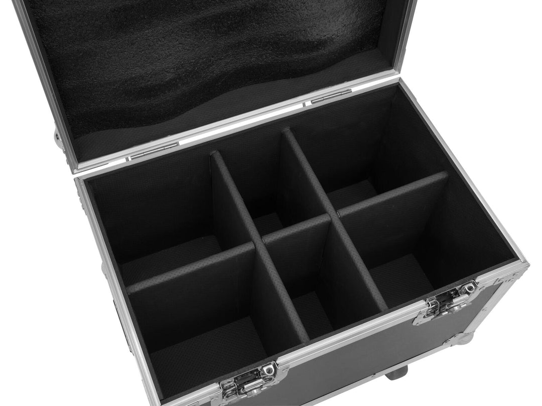 ROADINGER Flightcase 4x LED TMH-13/17/S30/W36 pyörillä