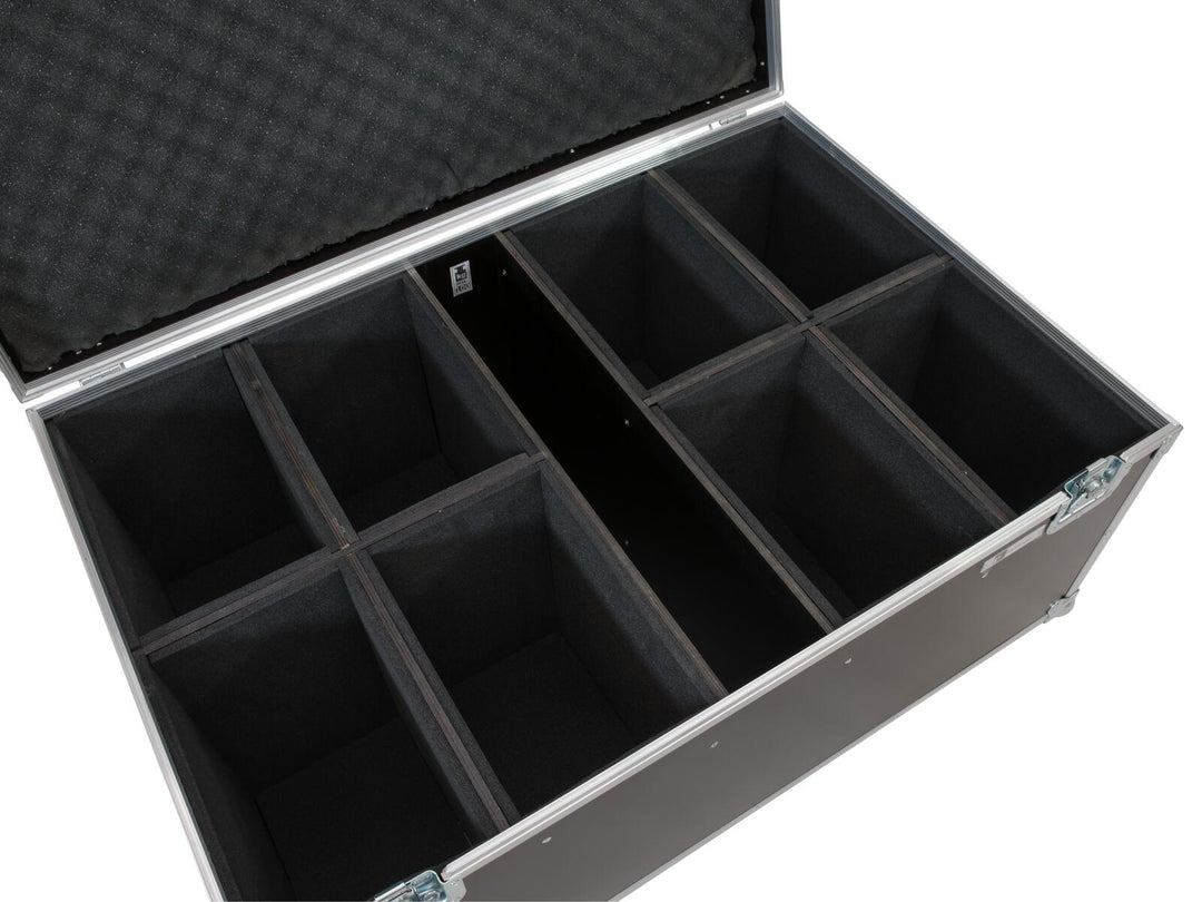 ROADINGER Flightcase 8x LED IP PAR 12x8W QCL/12x9 SQL Spot pyörillä
