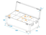ROADINGER Flightcase 8x LED IP PAR 12x8W QCL/12x9 SQL Spot pyörillä