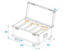 ROADINGER Flightcase 4x LED CLS-18 QCL RGB/WW pyörillä