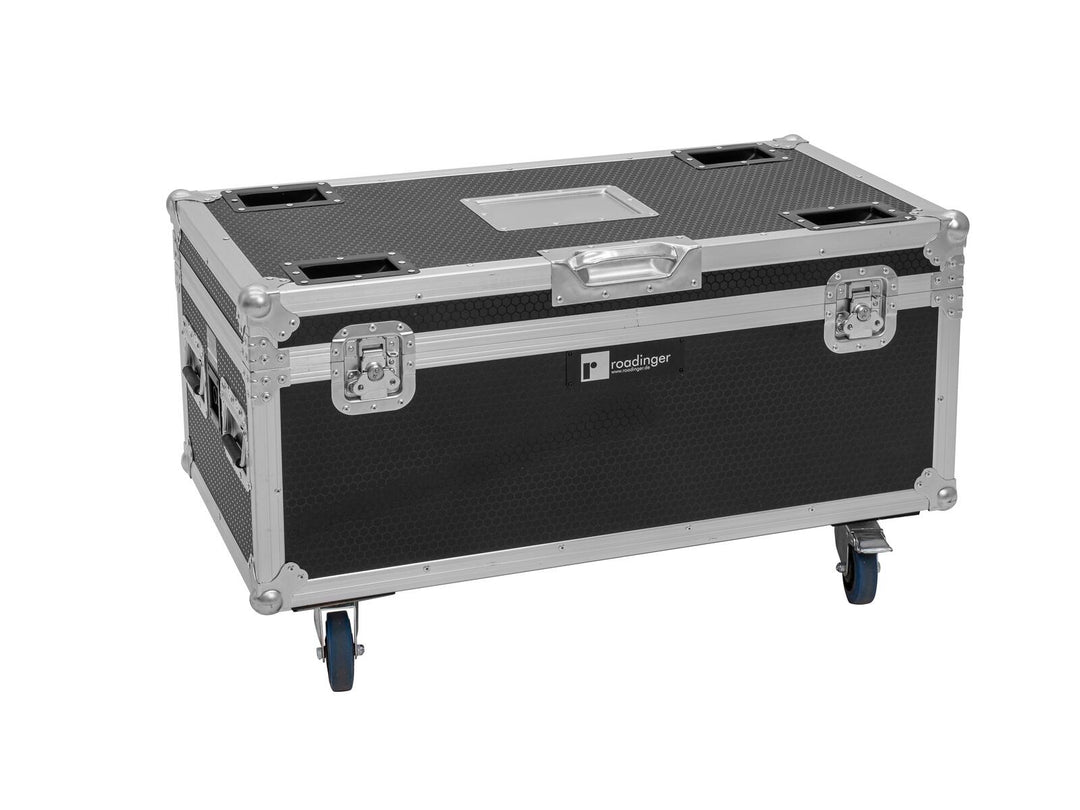 ROADINGER Flightcase 4x AKKU Multiflood IP 8x10W RGBW Wash CRMX lataustoiminnolla