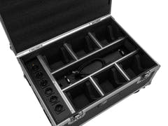 ROADINGER Flightcase 6x AKKU IP TL-3 QCL Trusslight CRMX lataustoiminnolla ja pyörillä