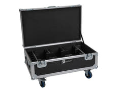 ROADINGER Flightcase 6x AKKU UP-4 QCL Spot QuickDMX MK2 lataustoiminnolla ja pyörillä