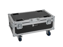 ROADINGER Flightcase 6x AKKU UP-4 QCL Spot QuickDMX MK2 lataustoiminnolla ja pyörillä