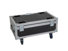ROADINGER Flightcase 6x AKKU UP-4 QCL Spot QuickDMX MK2 lataustoiminnolla ja pyörillä
