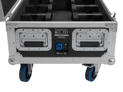 ROADINGER Flightcase 6x AKKU UP-4 QCL Spot QuickDMX MK2 lataustoiminnolla ja pyörillä
