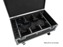 ROADINGER Flightcase 6x AKKU UP-4 QCL Spot QuickDMX MK2 lataustoiminnolla ja pyörillä