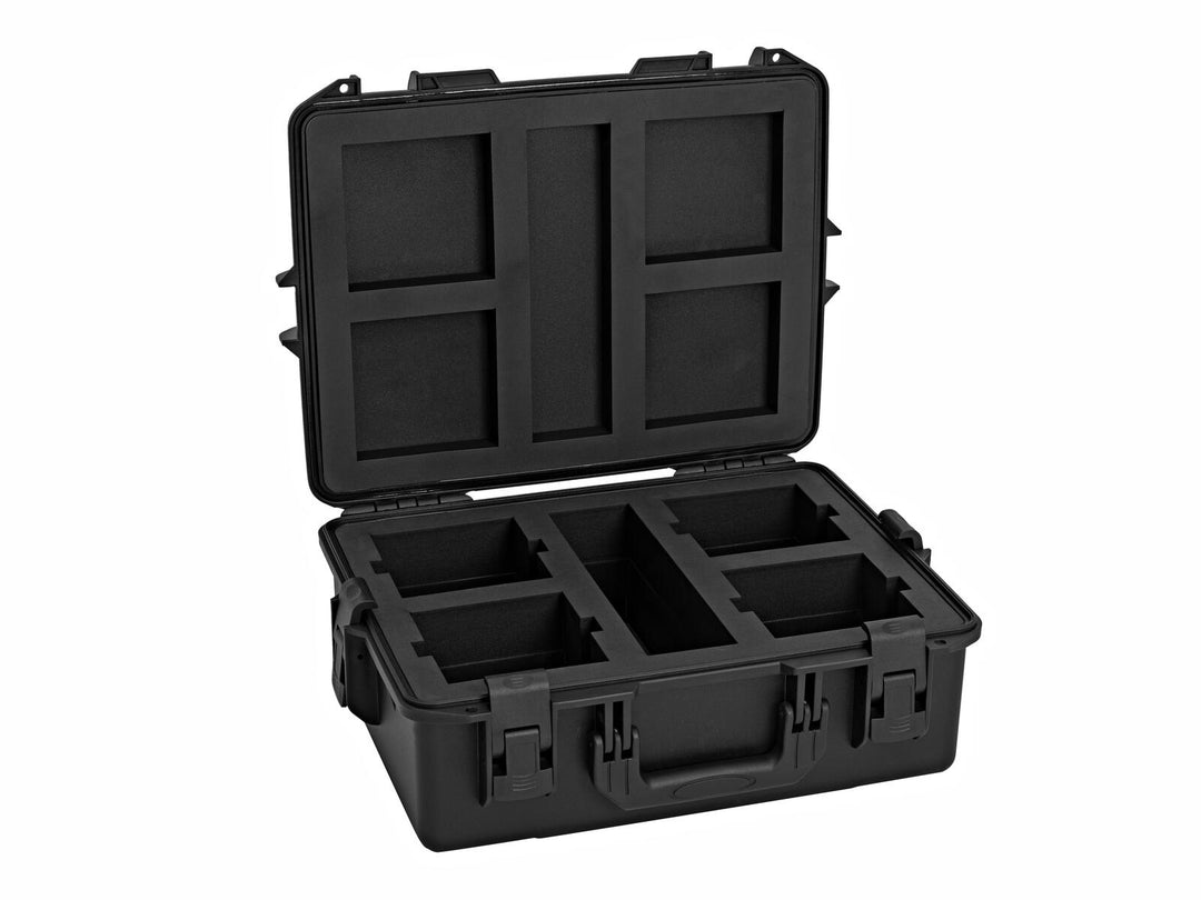 ROADINGER muovinen kotelo 4x AKKU UP-4 QCL Spot QuickDMX MK2 -laitteelle