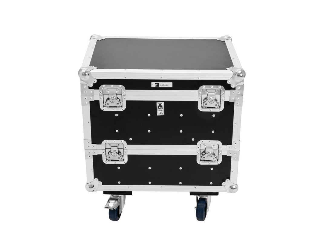 ROADINGER Flightcase 8x IP PIX Strobe RGB CW+WW pyörillä