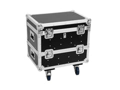 ROADINGER Flightcase 8x IP PIX Strobe RGB CW+WW pyörillä