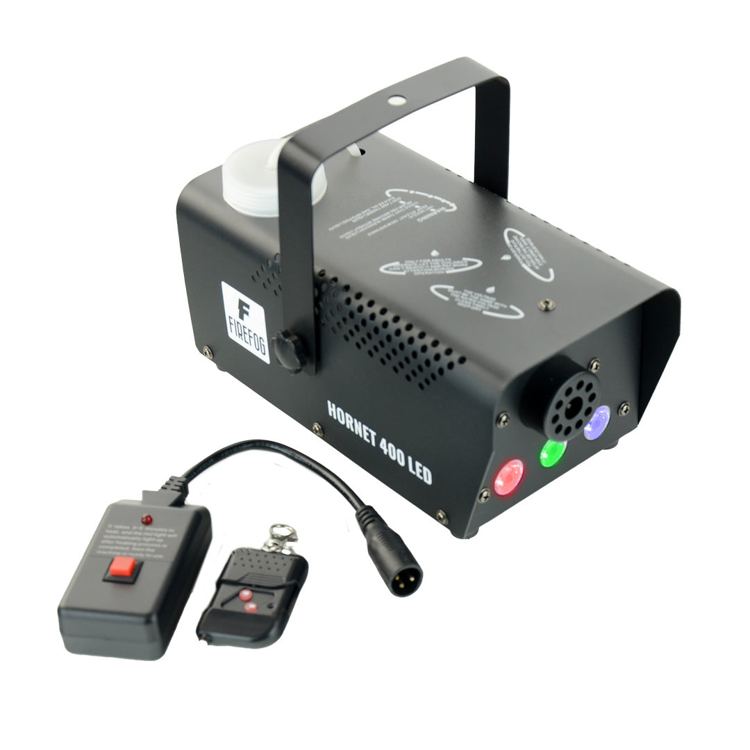 Firefog Hornet 400LED fog machine 400 W LED-valolla ja 2 kaukosäätimellä, musta