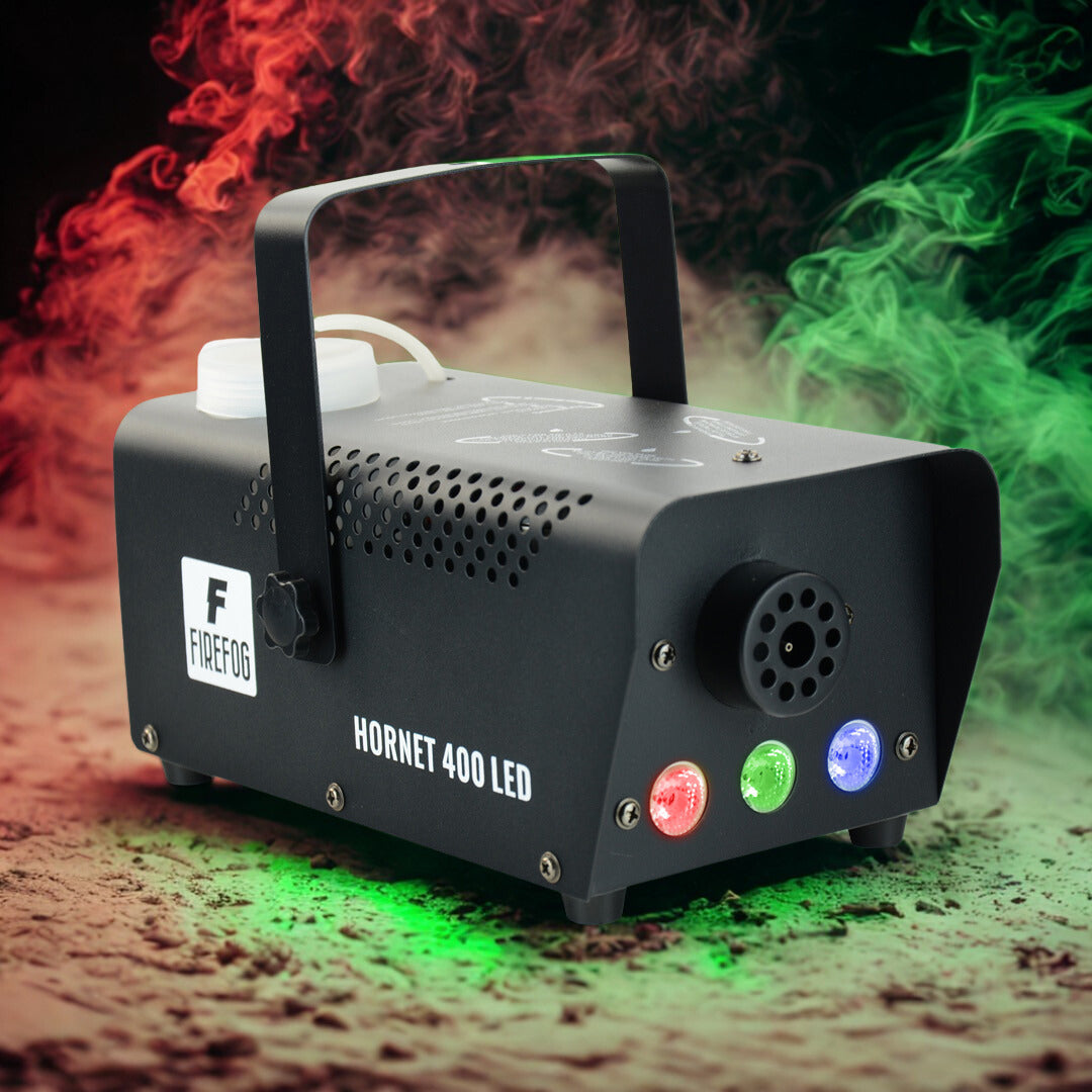 Firefog Hornet 400LED fog machine 400 W LED-valolla ja 2 kaukosäätimellä, musta