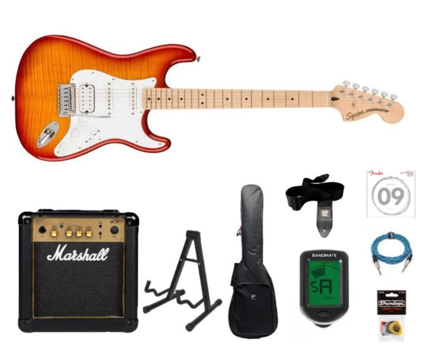 Fender Squier Affinity Stratocaster Sähkökitara Aloituspaketti (Sienna Sunburst)