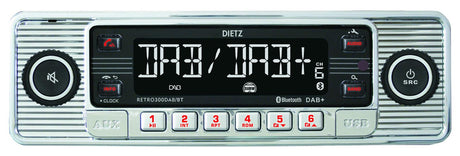 Retro Radio - DAB+, Bluetooth ja USB, hopea.