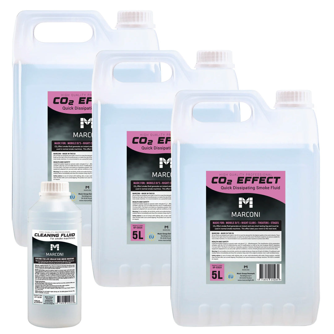 3 x 5L Savuneste (CO2 Effekt) + 250ml Puhdistusneste