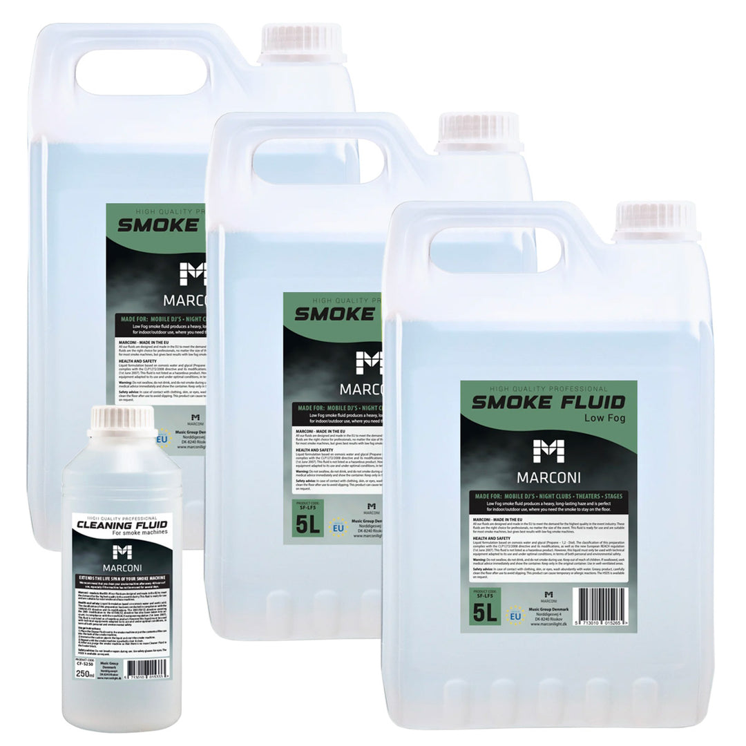 3 x 5L Savuneste (Low Fog) + 250ml Puhdistusneste
