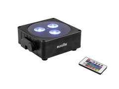 EUROLITE 4x AKKU Flat Light -setti, 3 bk + Soft Bag
