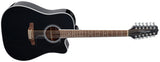 Takamine GD38CE-BLK Dreadnought 12-kielinen akustinen Kitarat, B