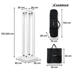 Hardman PTS24W -totemi, valkoinen, 135–250 cm