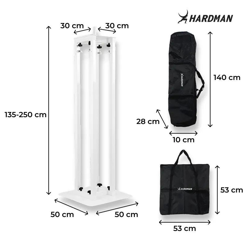 Hardman PTS24W -totemi, valkoinen, 135–250 cm