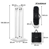 Hardman PTS24W -totemi, valkoinen, 135–250 cm