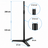Hardman HLK57-PRO – Ammattimainen kaiutin- ja valoteline 133–240 cm, 70 kg