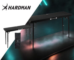 Hardman DTS1 -taitettava DJ-pöytä, 154 x 52 cm, laukulla