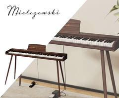 Mielczewski digitalpiano metallijaloilla, ruskea