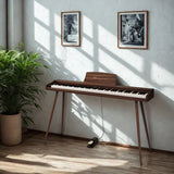 Mielczewski digitalpiano metallijaloilla, ruskea