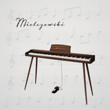 Mielczewski digitalpiano metallijaloilla, ruskea