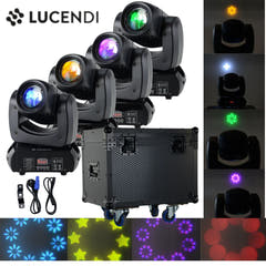 Lucendi BEAM100 moving head, 4 kpl:n sarja ja case