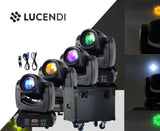 Lucendi BEAM100 moving head, 4 kpl:n sarja ja case