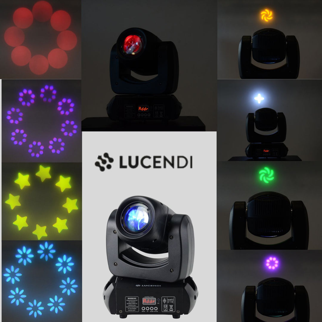 Lucendi BEAM100 moving head, 4 kpl:n sarja ja case