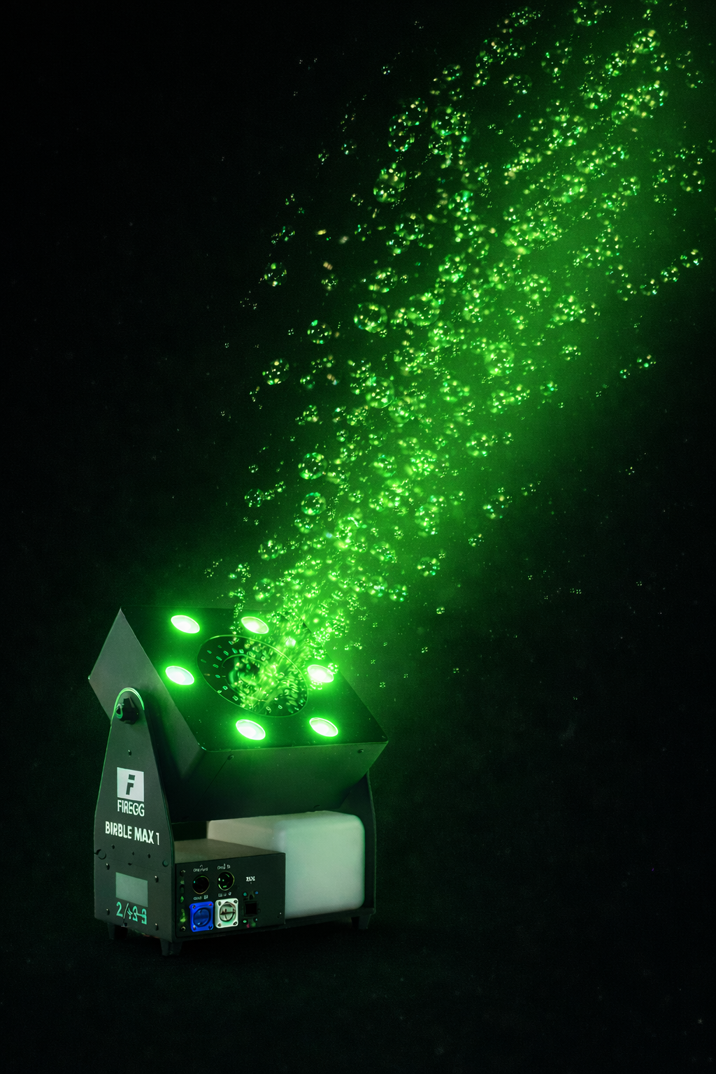 Firefog Bubble Max 1 -kuplakone LED-valoilla, DMX:llä ja kaukosäätimellä